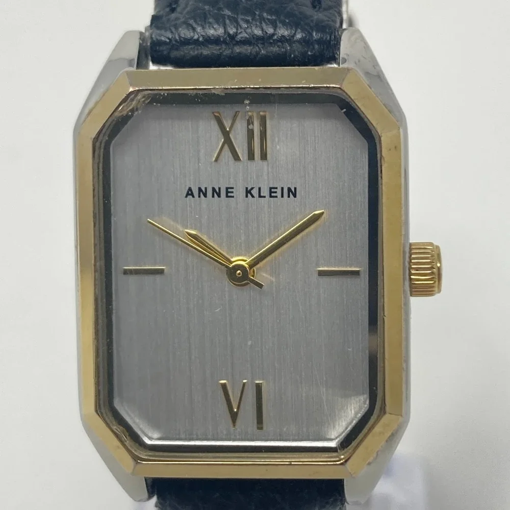 Anne Klein Women's Tank Watch 24mm Gold Silver Two Tone 30M WR New Battery 8" - Picture 2 of 16